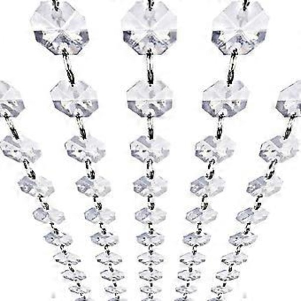 10 stk Krystal Akryl Perlekrans Strenge 3,3 Fod Hængende Klar 18Mm Diamant Perle Kæde Kranser Til Juletræ