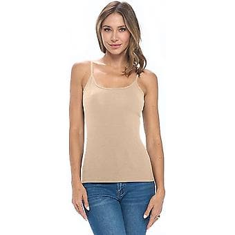 Dame Camisole Tanktopp - Pustende Bomullsstretch, Stor Størrelse