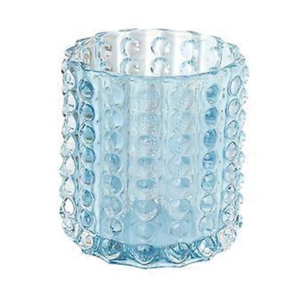 Makeupbørsteholder i glas Makeup Organizer Kop Highlighter Pen Holder Kosmetisk Opbevaringskop til kommode Skrivebord Badeværelse (blå)