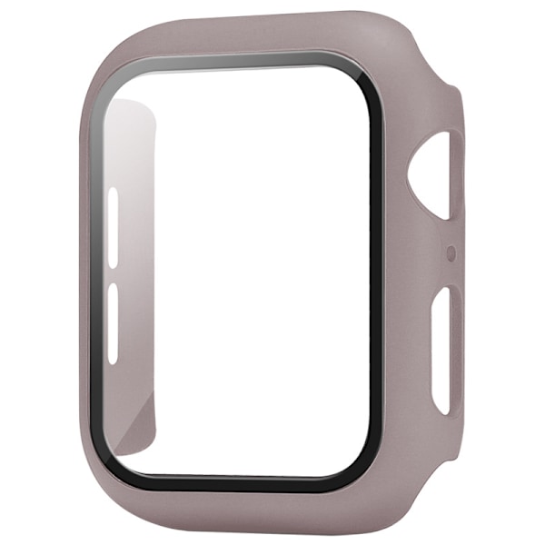 （Brun）Fodral Kompatibelt med Apple Watch 44MM, 2 i 1 Skydd PC Härdande Fodral och HD Härdat Gl