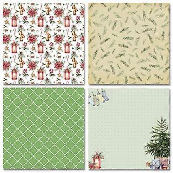 24 st 6x6 tum Xmas-tema bakgrundspapper för scrapbooking dekoration journalalbum DIY minneslappar