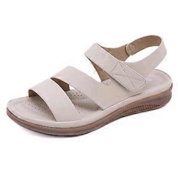 Sommer Store Størrelse Vintage Kile Komfortable Damesandaler (EU 41 Aprikos)