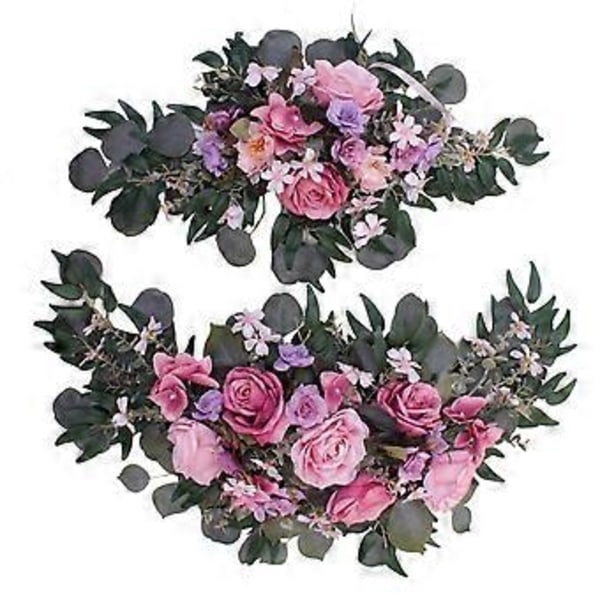 Bröllopsbåge i siden Blommor Dekorativ Blomsterswagg för Trädgårdsfest
