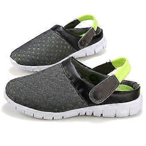 hmwy-herre dame hjemmesko træsko mules sandaler flip flop sko (42 Grå Grøn)
