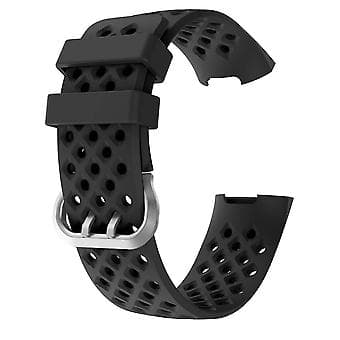 For Fitbit Charge 3 / 4 Hult Silikonrem (Svart)