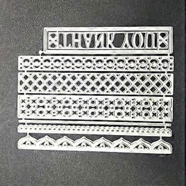 Metallmall för skärning av linjaler, scrapbooking, DIY-album, stämpling, papperskort för handgjorda gratulationskort, prägling, dekorativa hantverksprojekt