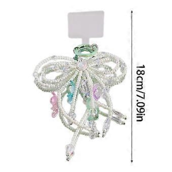 Stilfuld Telefon Charm Klips Farverig Bowknot Vedhæng Nøglering Sommerfugl Knude Nøglering Bærbar Nøgleringe Tilbehør til Kvinder Grøn(Grøn)
