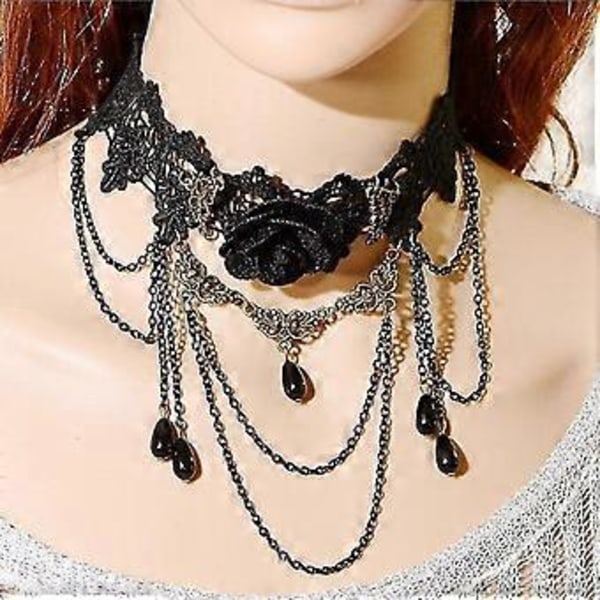 gothisk krystal blonde hals, halsbånd chokers halskæde (One size fits most-Style-C )