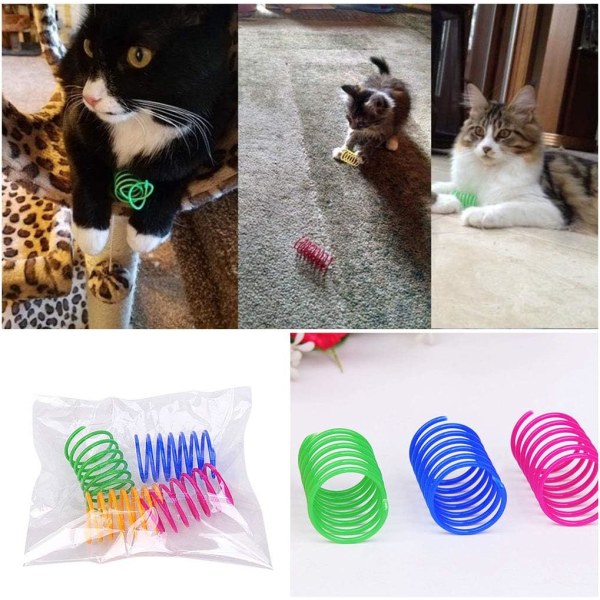 Katt spiralfjäder, 12 st katt kreativ leksak för att döda tid och hålla