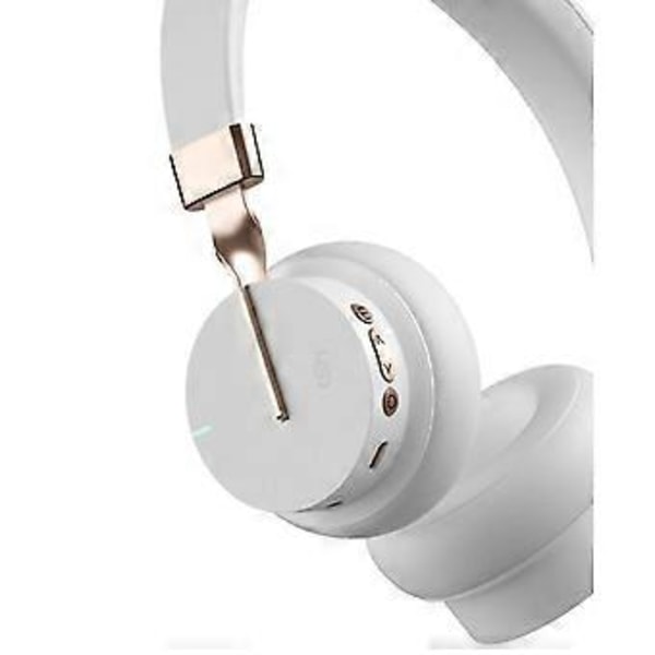 Langattomat Bluetooth-kuulokkeet mikrofonilla, on-ear kuulokkeet älypuhelimelle ja kannettavalle tietokoneelle (Valkoinen)
