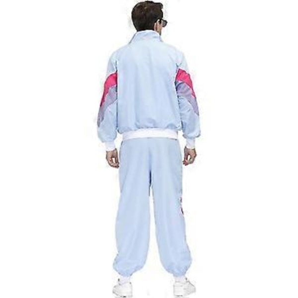 Dame Rave Outfit Skinnende Cropped Top Hættetrøje Metallisk Afslappet Lange Bukser Hætte Workout Sweatshirt Disco Danse Clubwear (Large Lyseblå)