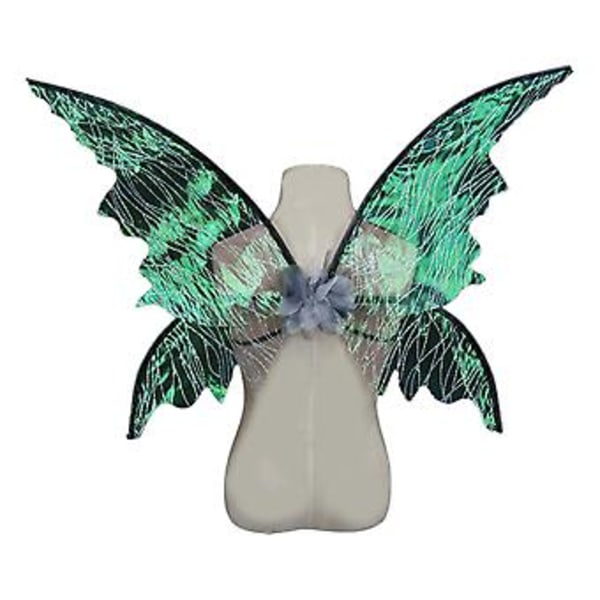 100% Nya, Älvvingar Vuxen Älvvingar för Kvinnor Flickor Fjärilsvingar Glittrande Skira Vingar Cosplay Födelsedagsfest Halloween Kostymer NYA (Svart)