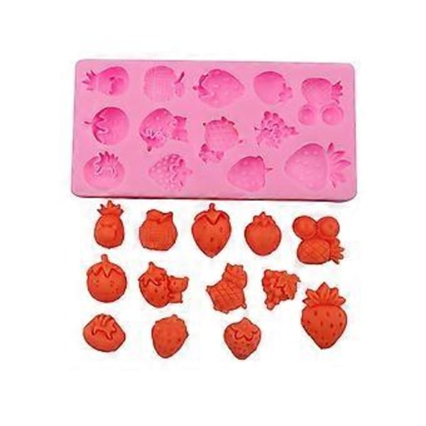Frugt Serie Silikoneform Fondant Mousse Kageform Chokoladeform Bageudstyr Kagedekorationsværktøj Resin Art Pink (Pink)