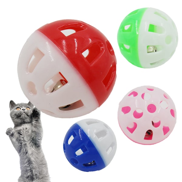 Blå dröm 48 st 4 cm plast katt jingle bollar katt leksak