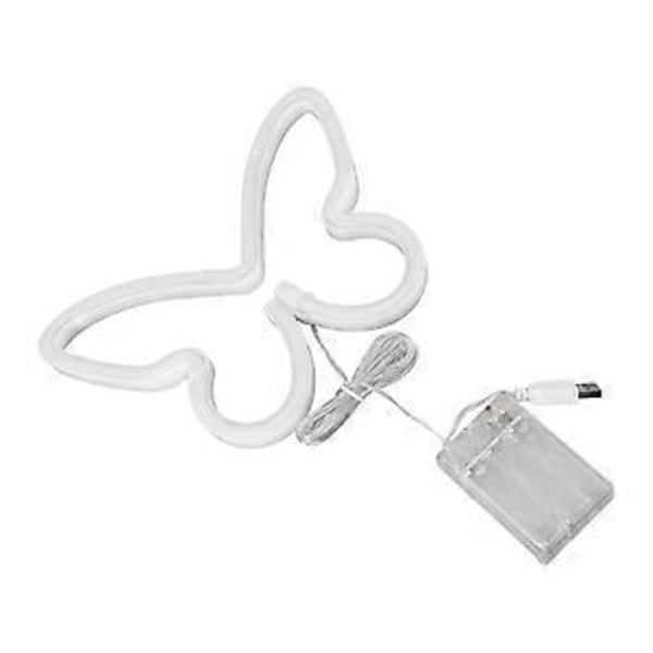 Neonperhosvalo Vaaleanpunainen Sininen Neonkyltti LED Neonseinävalo USB- tai Paristokäyttöinen Häihin Juhliin Baariin