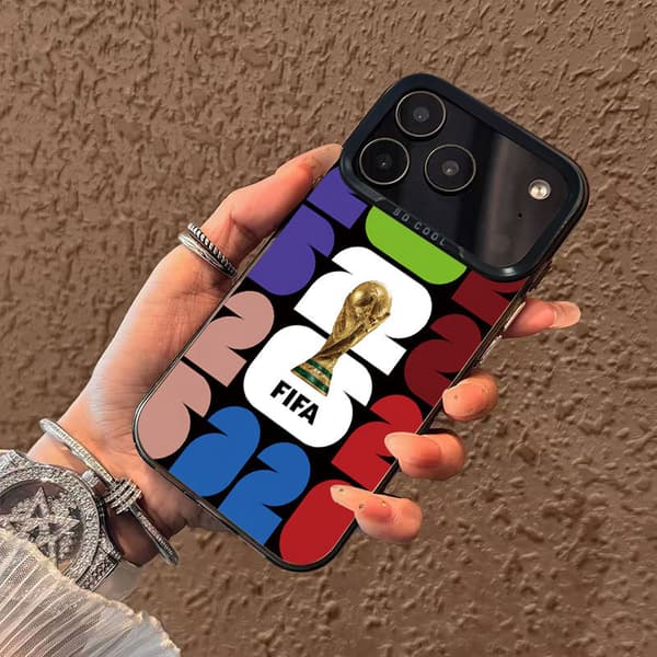 2026 World Cup Telefoncover, Kompatibel med iPhone 16 Pro Max - Sort