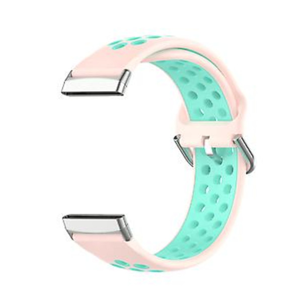Tvåfärgad Silikonarmband för Fitbit Versa 3 (Rosa Vattenand)