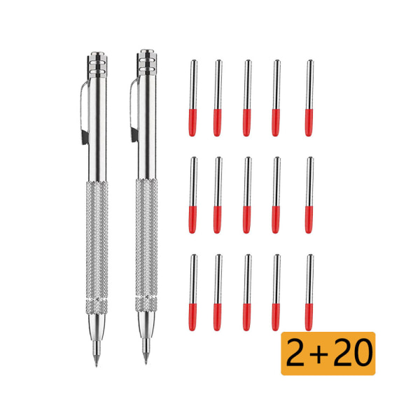 Metal Skriveværktøjsspids, 2 stk. Lommeskrivepen med 20 Stylusspidser, Skrivepen med Magnet med Non