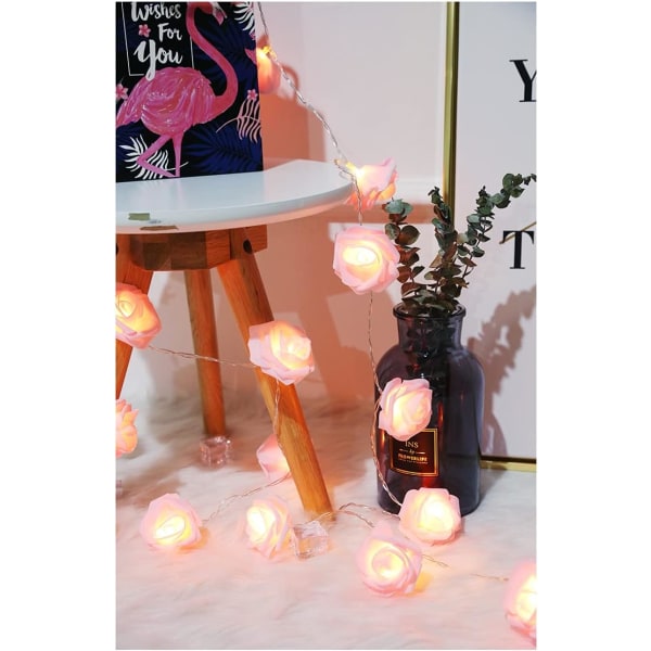 Batteridrevne LED-fe lyserøde blomster Diameter 6 cm, PE (