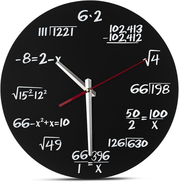 Matematisk klocka - Unik väggklocka - Använd en enkel Mathematica