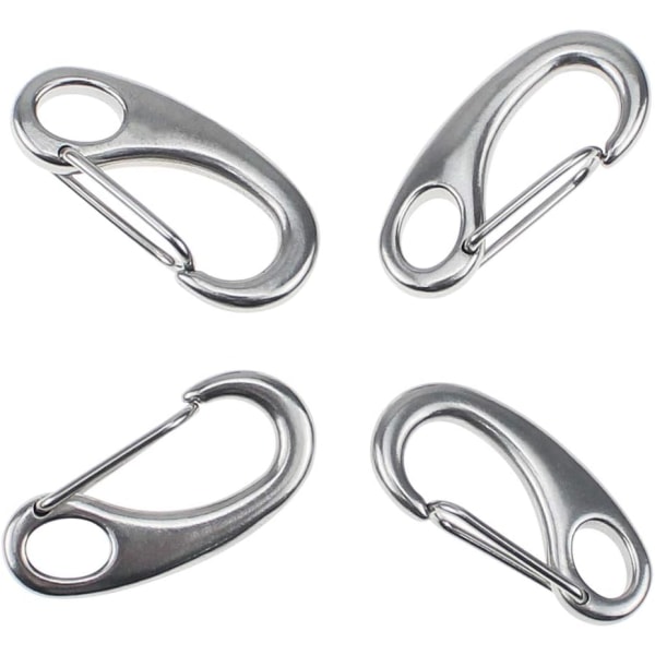 70mm 304 Stainless Steel Climbing Carabiner Buckle Silver Spring