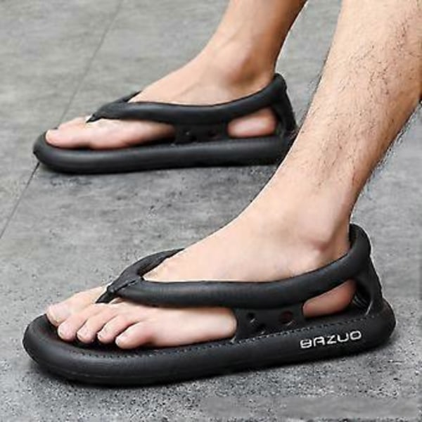 Stort Prisfald Sommer Nye Strand Skridsikre Flip Flops, Flip Flops Sommer EVA udendørs Flip-flops, Komfort Strand Sandaler (Størrelse 42 43 Grå)