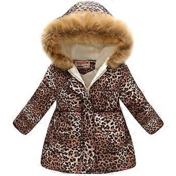 Vinter Faux Fur Hætte Parka Frakke Til Børn (9-10 År Lys Brun)