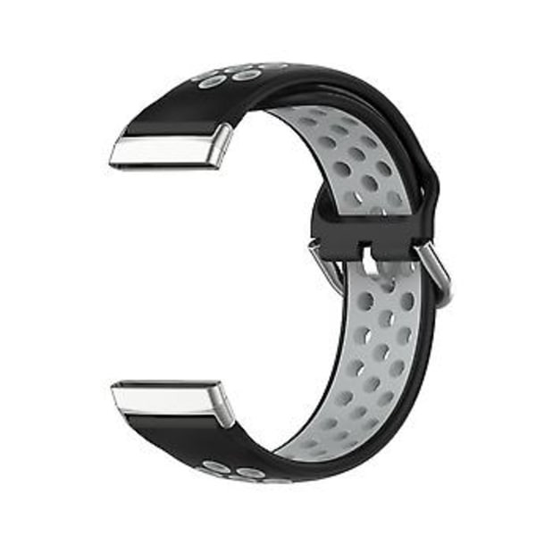 Kaksiväriinen silikoniranneke Fitbit Versa 3:lle (Musta Harmaa)