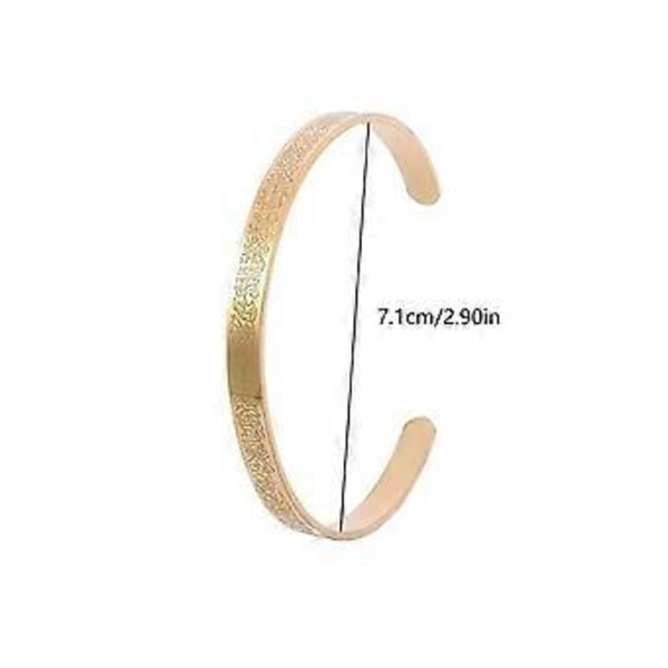 Utsökt Islamisk Ayatul Kursi Manschettarmband för Män Kvinnor Rostfritt Stål Design Amulett Armring Smycken (Silver)