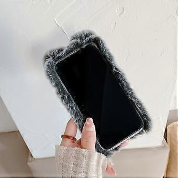 Pehmoinen pupunkorva puhelinkotelo Sarjakuva Karvainen puhelinkuori Yhteensopiva iPhone 13:lle