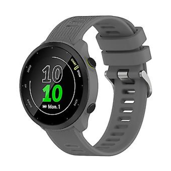 For Garmin Forerunner 158 / 55 Tvillstoff Silikonklokkearmbånd (Mørk grå)