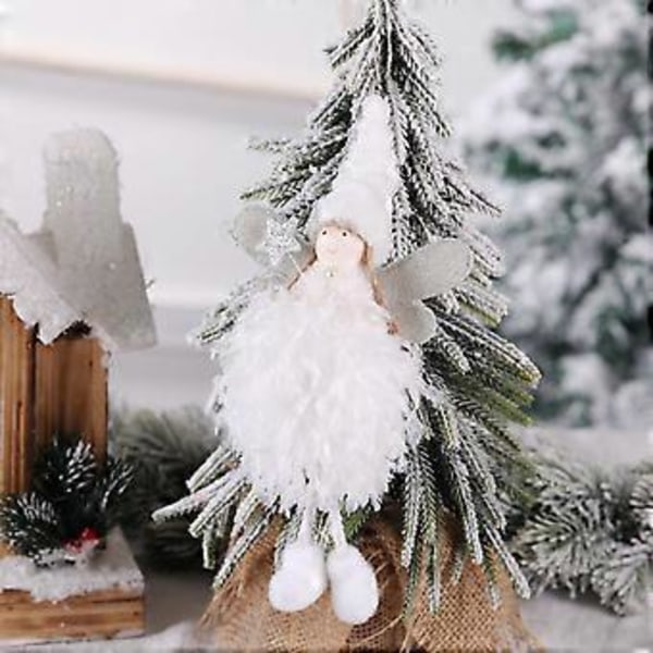 Juletræs Plysdukke Ornament Juleengel Pige Ornamenter Fjer Juletræs Engel Dukke Vedhæng