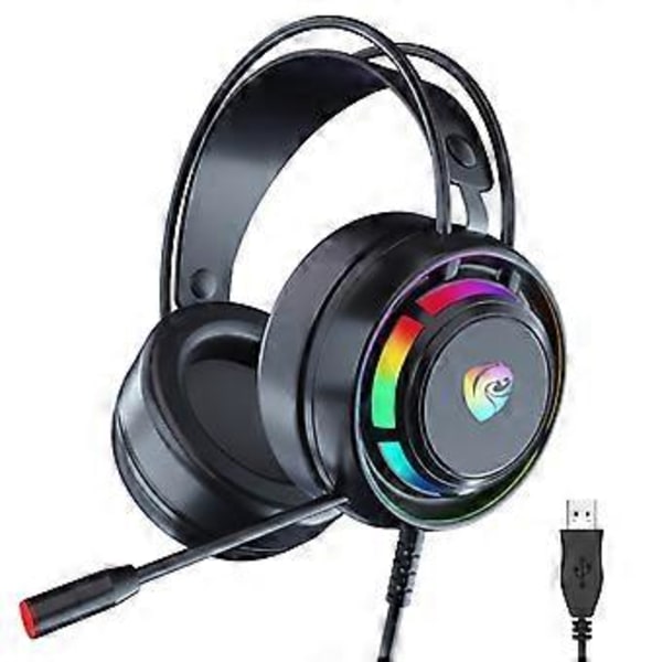 3,5 mm Jack/USB Spilheadset til PC, Bærbar Computer Bas Surround (7.1USB version)
