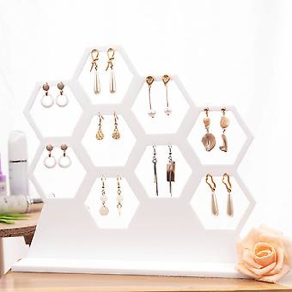 Display Organizer til Hængeøreringe Ørestikker Honningkageform Display Stand