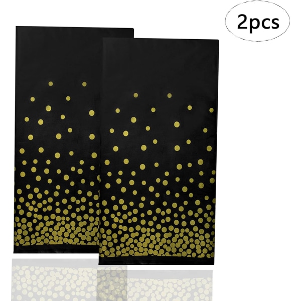 2 st gyllene prickar bordsduk, festduk, 137x274 cm rektangulär