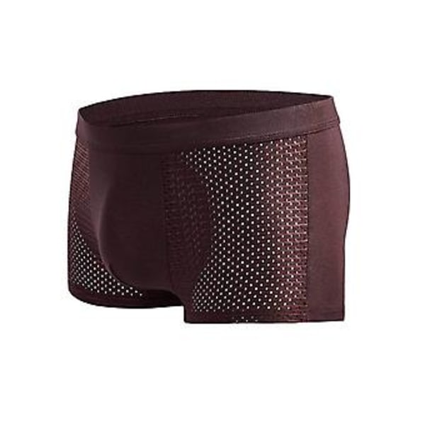 Fianao Sexiga Män Mesh Hollow Solid Color Boxers U Convex Underkläder Andningsbara Underbyxor (XXL Lila)