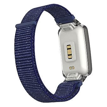 PC-etui + Nylon Loop-rem til Xiaomi Mi Band 7 Pro (Indigo Blå)