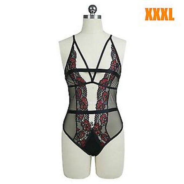 Dame Sexy Undertøy Blomsterblonde Undertøy Babydoll Bodysuit Nattøy Sleepwear (XXXL)