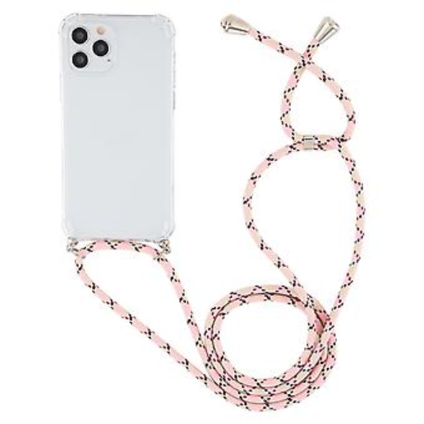 TPU-fodral med snodd för iPhone 15 Plus (Rosa Gult)