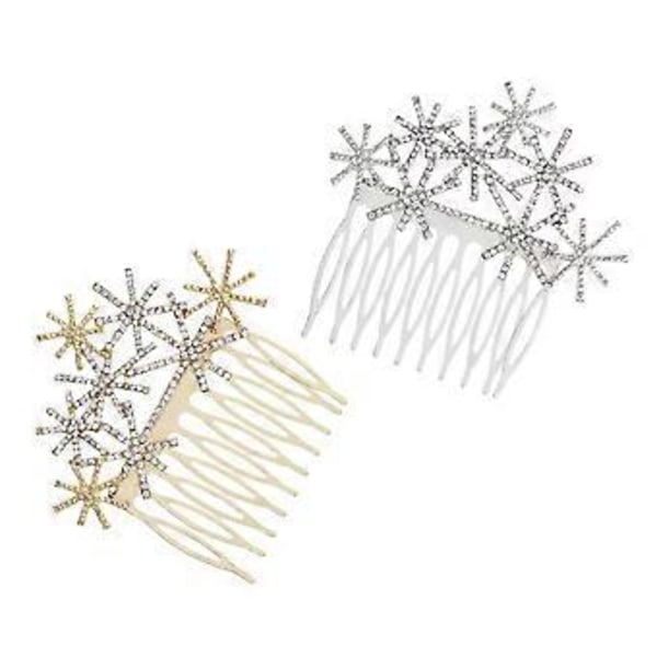 2 st Hårstrass Blommig Brudkam Strass Hårkam Fransk Sidokam Julparty Favor Bröllop Hårkammar