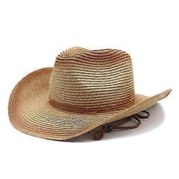 Dam Herr Vuxen Hudvänlig Sommar Solhattar Jazzkeps Strand Utomhussporter Halm Solskydd Stor Böjd Khaki svart( Khaki svart)