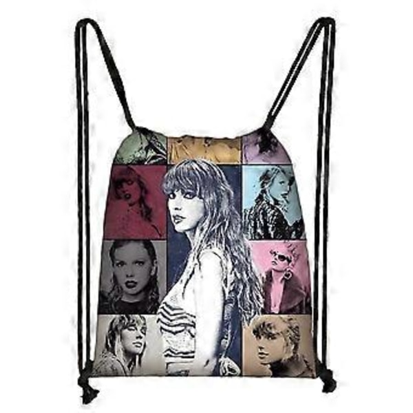 Populær Sanger Taylor Swift Swiftie Gymbag med Snøring Barn Sport Svømming Skole Ryggsekk Reise Sekk Fans Gave -NMAOV( 32)