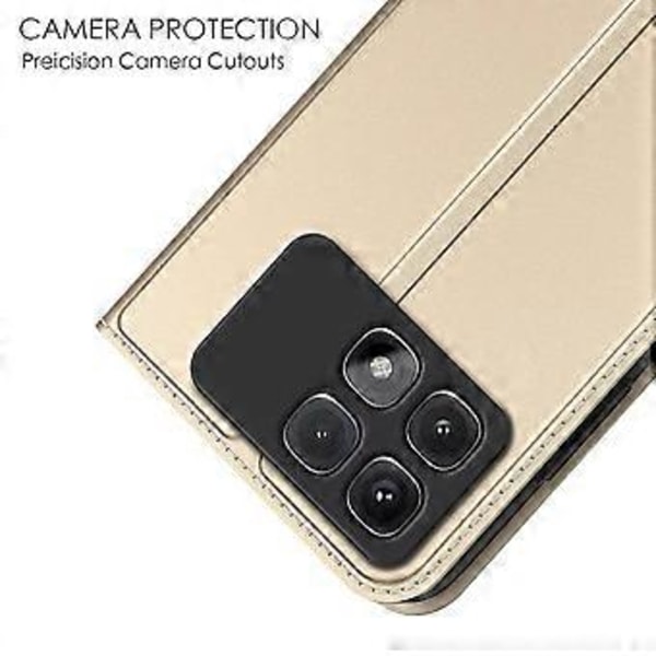 Fodral för Xiaomi Redmi K70 Ultra i PU-läder med kortfack, stativ och magnetiskt lås (Stil C)