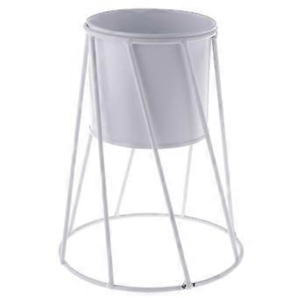 Nordic Stand Mehikasvi kukka väri vihreä Ruukku Minimalistinen metallinen rautamaljakko Työpöydän koristelu rekvisiitta (B Valkoinen)