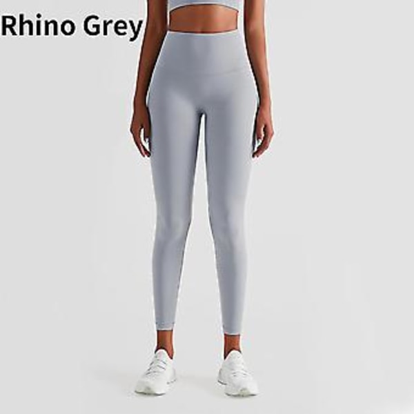 Korkeavyötäröiset Naked Feeling -legginsit, push-up, urheilu, naiset, fitness, juoksu, joogapöksyt, energisoiva saumaton leggins, kuntosali, tyttöjen legginsit (XL Rhino Grey)