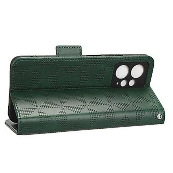 Læder Telefon Case til Xiaomi Redmi Note 12 4G Global (Grøn)