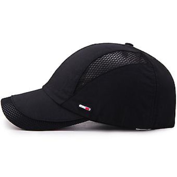 Mænd Kvinder Mesh Baseball Kasketter Sport Løbeåndbar Visir Hatte Sommer Unisex (Sort)