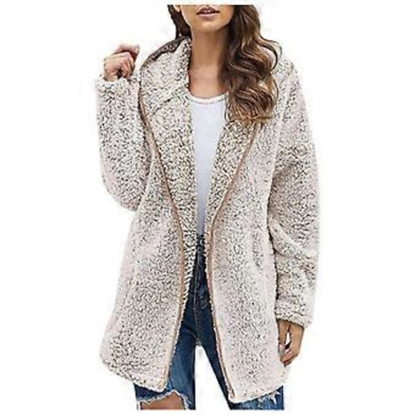 Efterår og Vinter Ny Casual Ensfarvet Revers Langærmet Jakke (3XL grå)