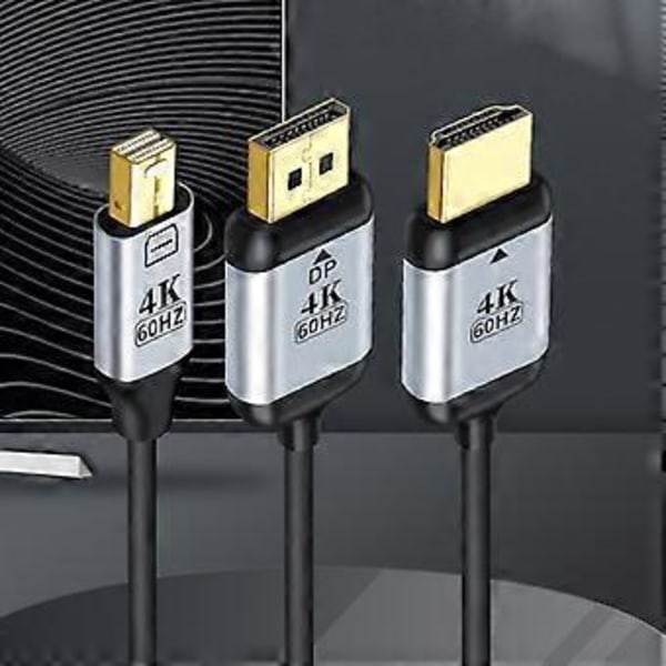 USB-C til DisplayPort-kabel 1,8 m 4K@60Hz, Thunderbolt 3 til DP-kabel (2)