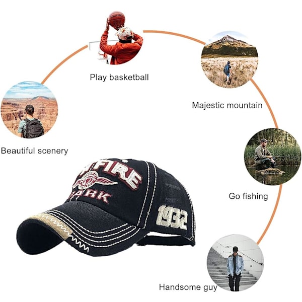 Vintage Baseball Cap Miehet Spark Letters Cap Snapback Hip Hop Flat